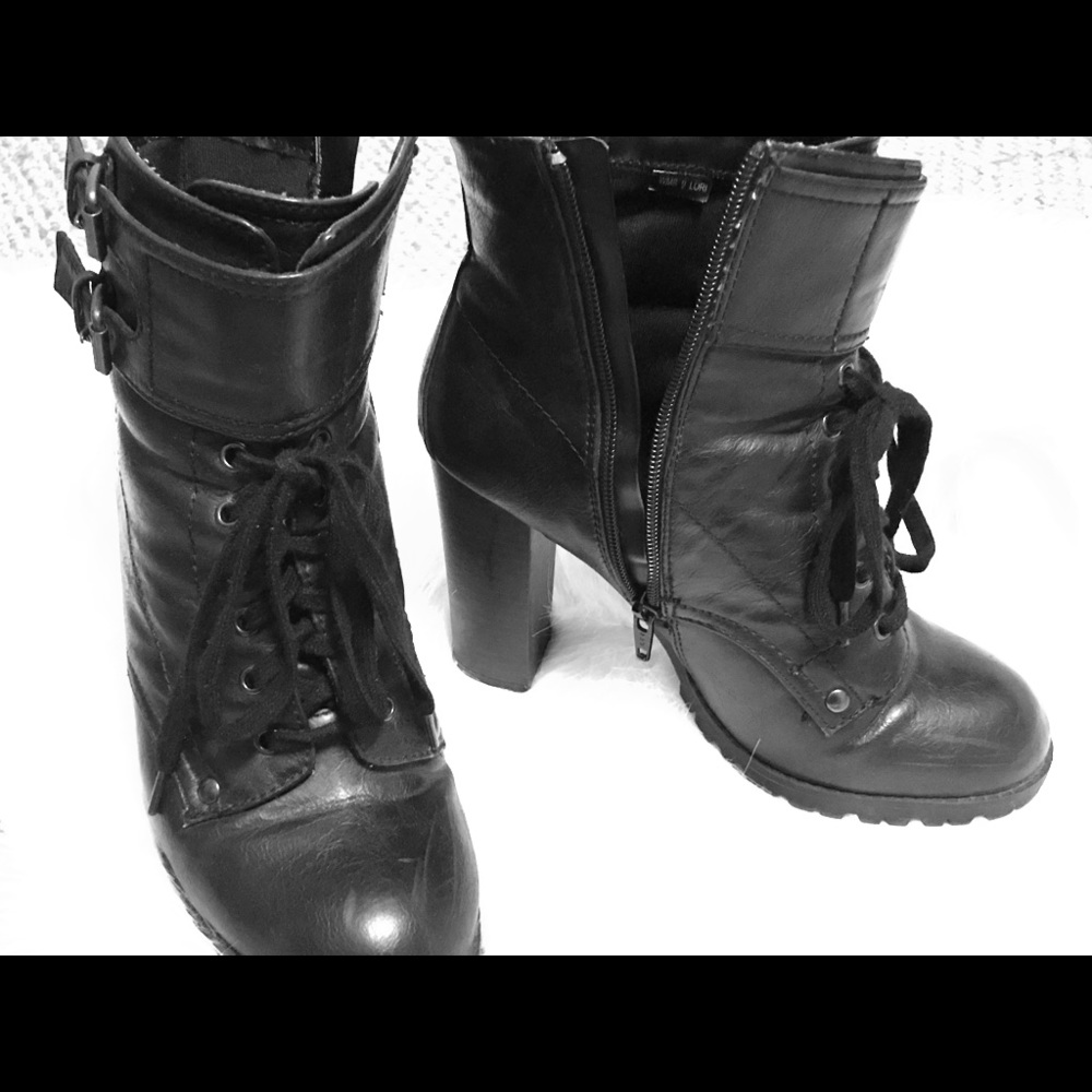 Heeled Combat Boots